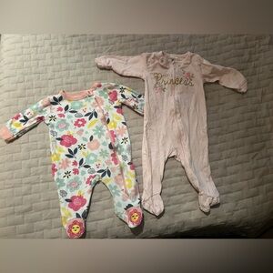 Koala baby Floral + Pink Baby Onesie set (2) 0-3 months